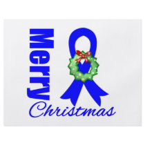 Colon Cancer Awareness Merry Christmas Ribbon Personalized Flyer