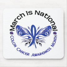 Colon Cancer Awareness Month Butterfly 3.3 Mousepads