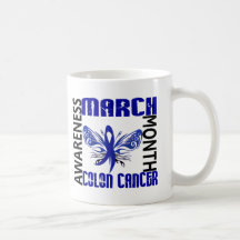 Colon Cancer Awareness Month Butterfly 3.4 Coffee Mug