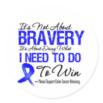 Colon Cancer Battle Round Stickers