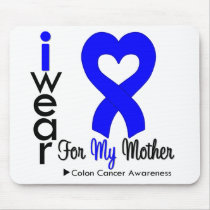 Colon Cancer Blue Heart Ribbon For My Mother Mouse Mats