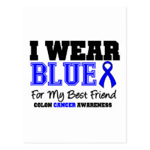Colon Cancer Blue Ribbon For My Best Friend Post Cards