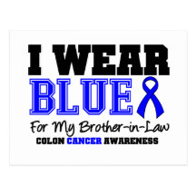 Colon Cancer Blue Ribbon For My Brother-in-Law Post Cards