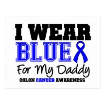 Colon Cancer Blue Ribbon For My Daddy (Sporty) Post Card