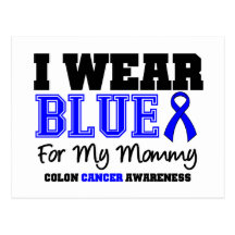 Colon Cancer Blue Ribbon For My Mommy (Sporty) Post Card