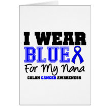 Colon Cancer Blue Ribbon For My Nana (Sporty) Greeting Cards