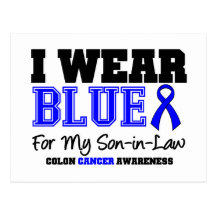 Colon Cancer Blue Ribbon For My Son-in-Law Post Cards