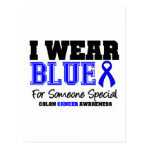Colon Cancer Blue Ribbon For Someone Special Postcards