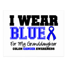 Colon Cancer Blue Ribbon Granddaughter (Sporty) Post Card