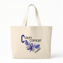 Colon Cancer BUTTERFLY 3 Tote Bag