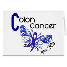 Colon Cancer BUTTERFLY 3 Greeting Card