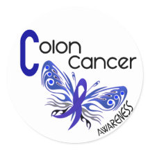 Colon Cancer BUTTERFLY 3 Sticker