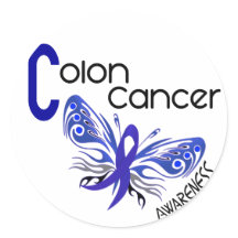 Colon Cancer BUTTERFLY 3 Sticker