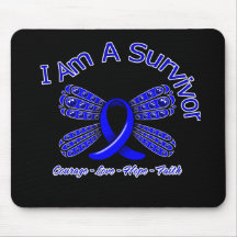 Colon Cancer Butterfly I Am A Survivor Mousepads
