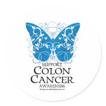 Colon Cancer Butterfly Stickers