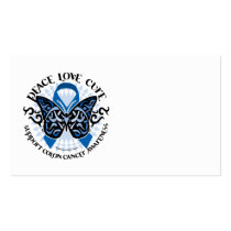 Colon Cancer Butterfly Tribal 2 Business Card Templates