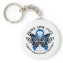 Colon Cancer Butterfly Tribal 2 Keychains