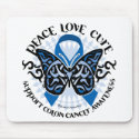 Colon Cancer Butterfly Tribal 2 mousepads