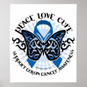 Colon Cancer Butterfly Tribal 2 posters