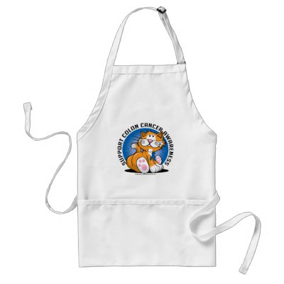 Colon Cancer Cat Apron by fightcancertees