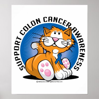 Colon Cancer Cat Posters by fightcancertees
