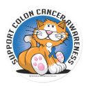 Colon Cancer Cat stickers
