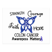 Colon Cancer Celtic Butterfly 3 Postcards