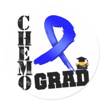 Colon Cancer Chemo Grad Stickers