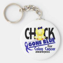 Colon Cancer Chick Gone Blue 2 Key Chains