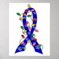 Colon Cancer Christmas Lights Ribbon