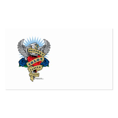 Colon Cancer Dagger Business Card by fightcancertees