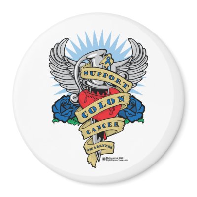 Colon Cancer Dagger Refrigerator Magnets by fightcancertees