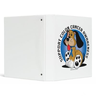Colon Cancer Dog 3 Ring Binders by fightcancertees