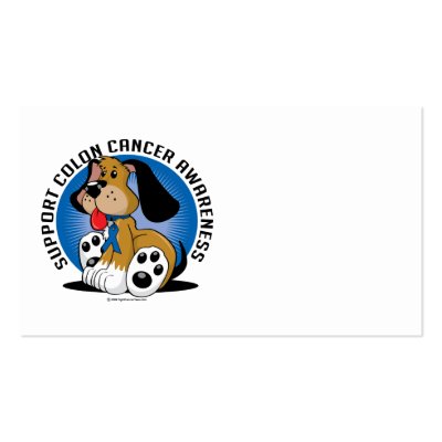 Colon Cancer Dog Business Card Templates by fightcancertees