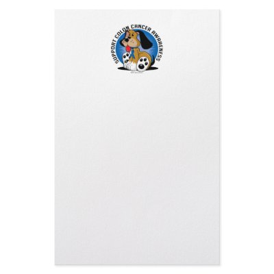 Colon Cancer Dog Stationery Paper by fightcancertees