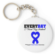 Colon Cancer Every Day I Miss My Husband Keychain