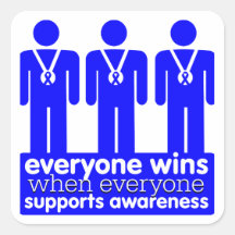 Colon Cancer Everyone Wins With Awareness Square Sticker
