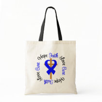 Colon Cancer Faith Hope Love Cross Tote Bag