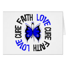 Colon Cancer Faith Love Cure Greeting Card