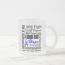 Colon Cancer Fight Persevere Overcome Win Mugs