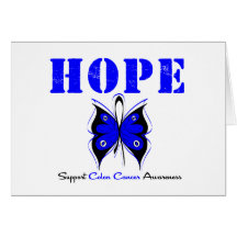 Colon Cancer Hope Butterfly Cards