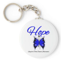 Colon Cancer Hope Butterfly Ribbon Key Chains