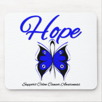 Colon Cancer Hope Butterfly Ribbon Mouse Pad