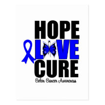 Colon Cancer Hope Love Cure Post Cards