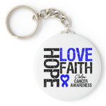 Colon Cancer Hope Love Faith Keychains