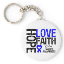 Colon Cancer Hope Love Faith Keychains