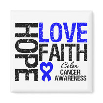 Colon Cancer Hope Love Faith Refrigerator Magnet