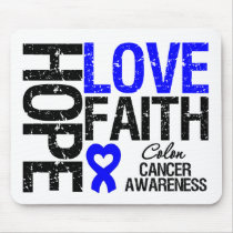 Colon Cancer Hope Love Faith Mouse Pad