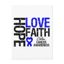 Colon Cancer Hope Love Faith Postcards