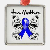 Colon Cancer Hope Matters Christmas Ornaments